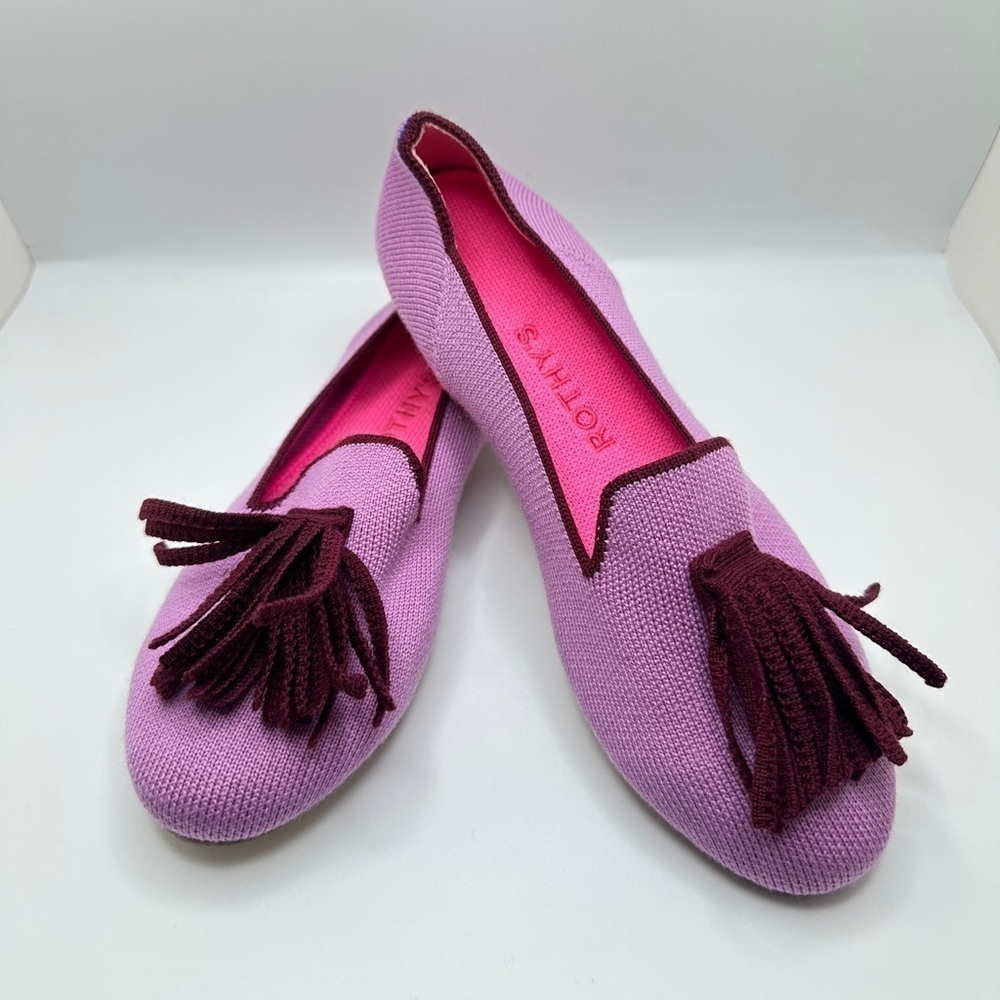 NWT Rothy’s Limited Edition The Merino Wool Tassel Slip On Loafer Lavender Sz 5
